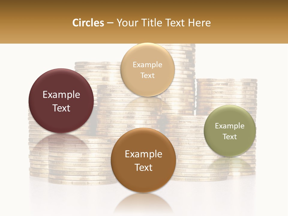 A Pile Of Gold Coins With A White Background PowerPoint Template
