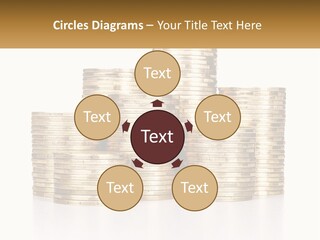 A Pile Of Gold Coins With A White Background PowerPoint Template