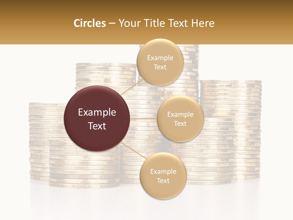 A Pile Of Gold Coins With A White Background PowerPoint Template