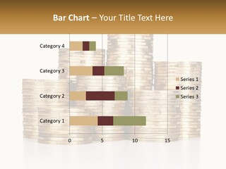 A Pile Of Gold Coins With A White Background PowerPoint Template