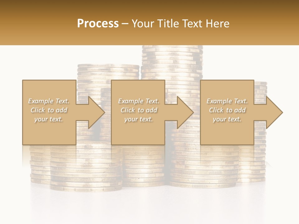 A Pile Of Gold Coins With A White Background PowerPoint Template