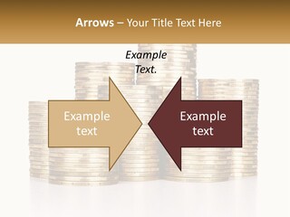 A Pile Of Gold Coins With A White Background PowerPoint Template