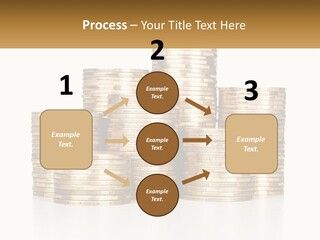 A Pile Of Gold Coins With A White Background PowerPoint Template