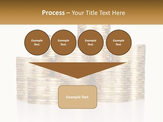 A Pile Of Gold Coins With A White Background PowerPoint Template