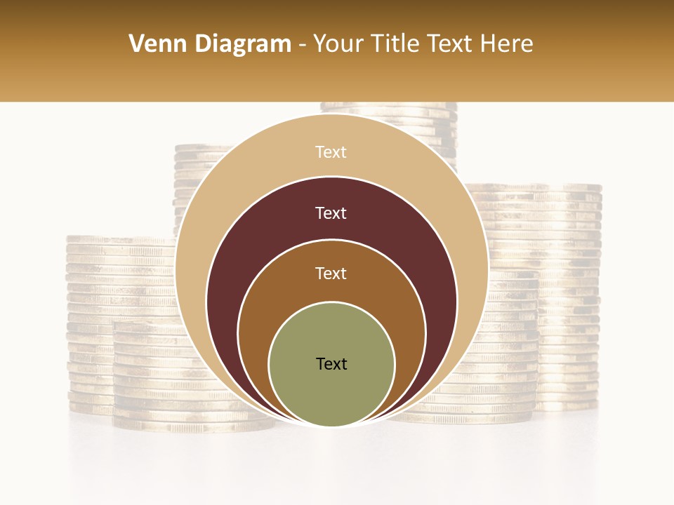 A Pile Of Gold Coins With A White Background PowerPoint Template
