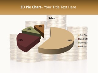 A Pile Of Gold Coins With A White Background PowerPoint Template