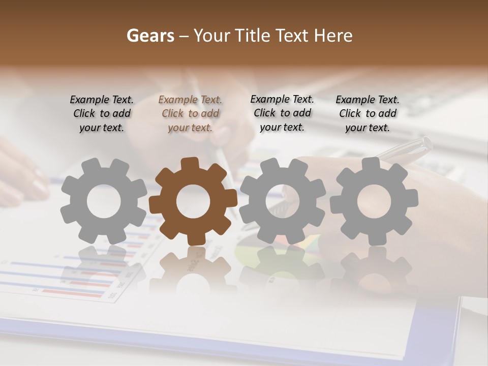 A Group Of People Sitting At A Table With A Laptop And Pen PowerPoint Template