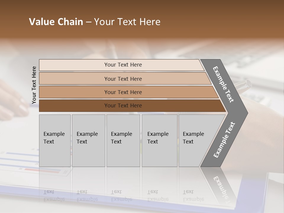 A Group Of People Sitting At A Table With A Laptop And Pen PowerPoint Template