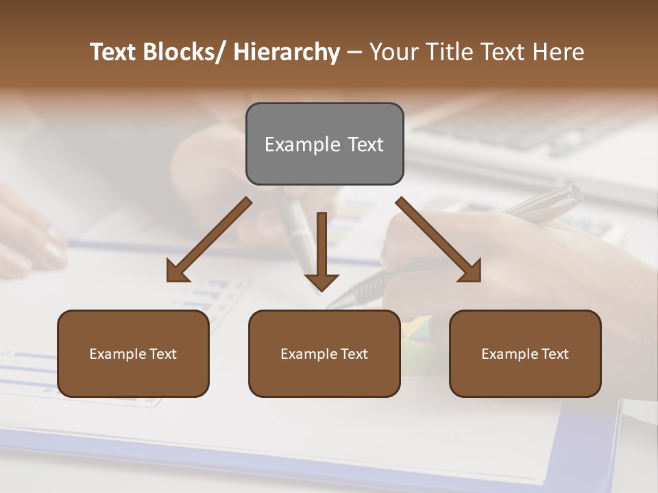 A Group Of People Sitting At A Table With A Laptop And Pen PowerPoint Template