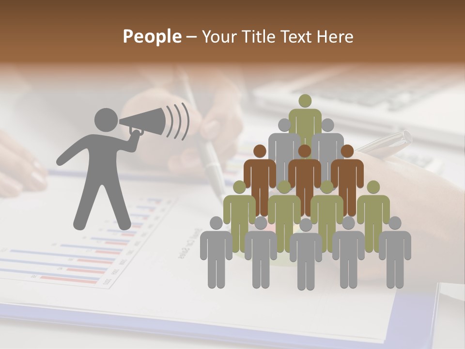 A Group Of People Sitting At A Table With A Laptop And Pen PowerPoint Template