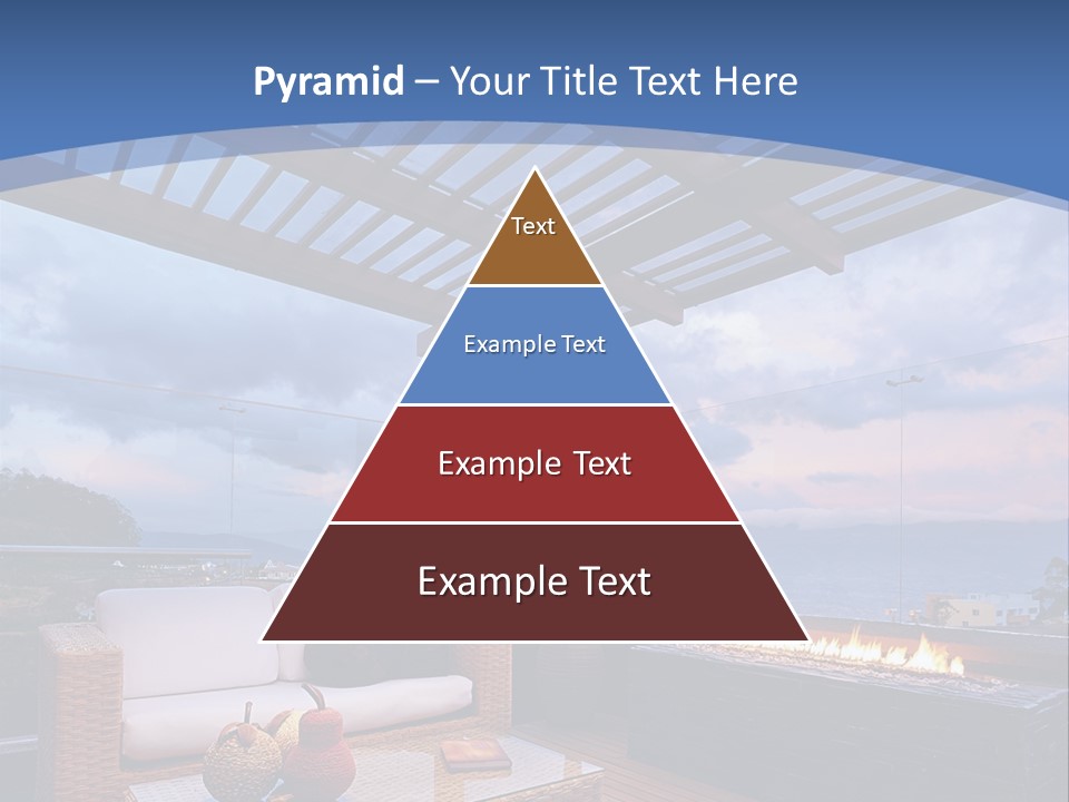 A Wooden Deck With A Fire Pit On It PowerPoint Template