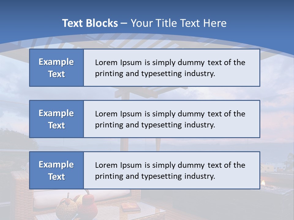 A Wooden Deck With A Fire Pit On It PowerPoint Template
