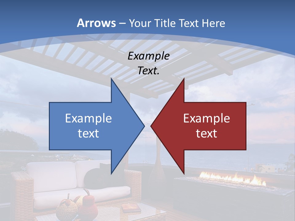 A Wooden Deck With A Fire Pit On It PowerPoint Template