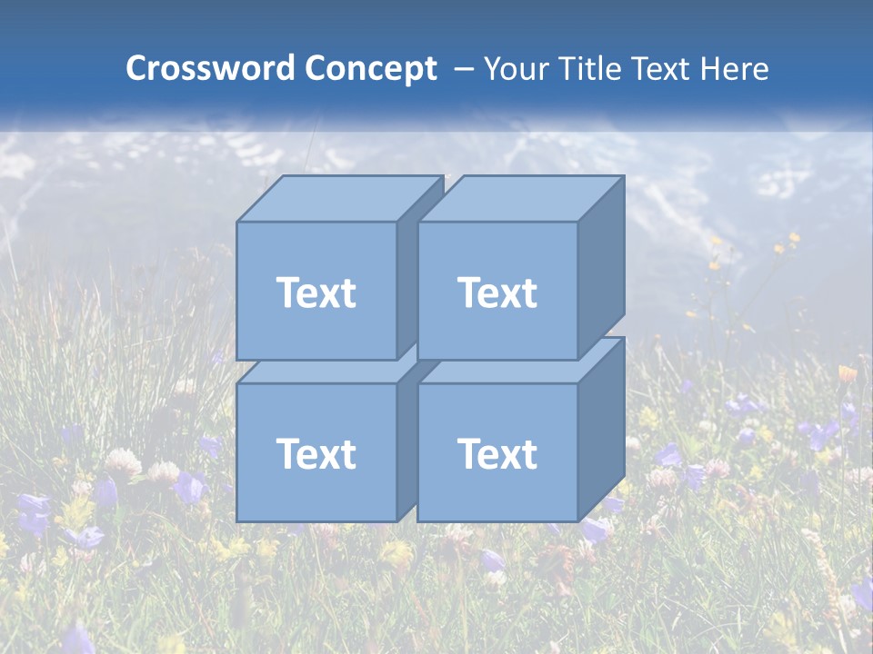 A Field Of Wildflowers With Mountains In The Background PowerPoint Template
