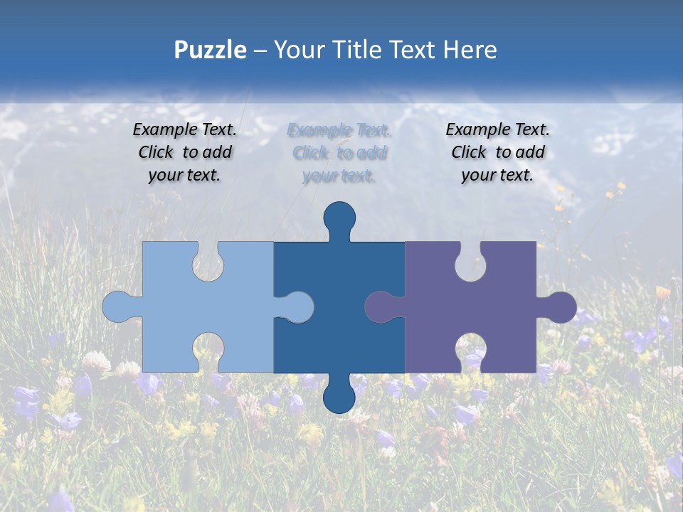 A Field Of Wildflowers With Mountains In The Background PowerPoint Template