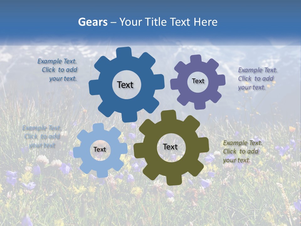 A Field Of Wildflowers With Mountains In The Background PowerPoint Template