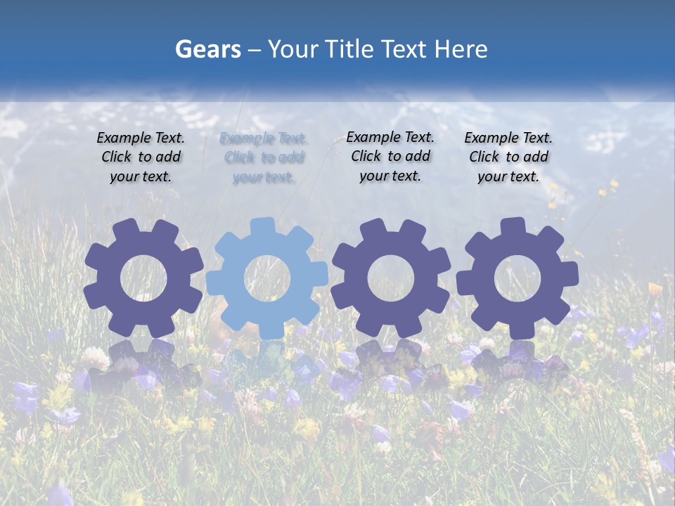 A Field Of Wildflowers With Mountains In The Background PowerPoint Template