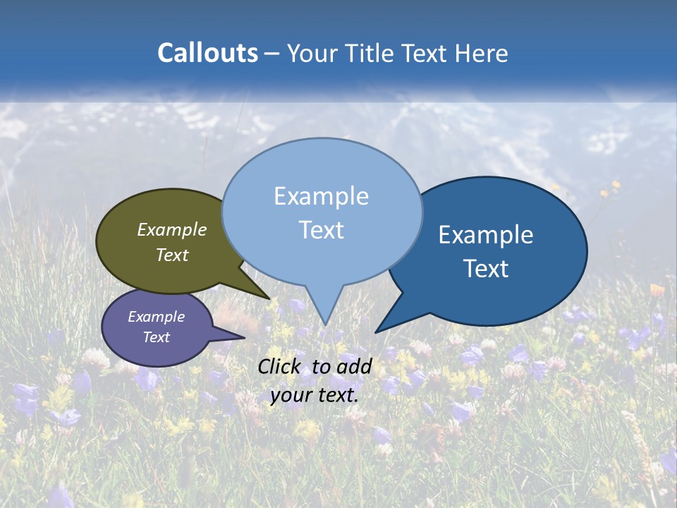 A Field Of Wildflowers With Mountains In The Background PowerPoint Template