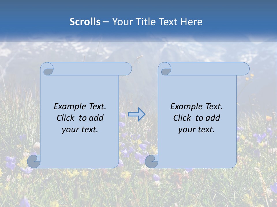 A Field Of Wildflowers With Mountains In The Background PowerPoint Template