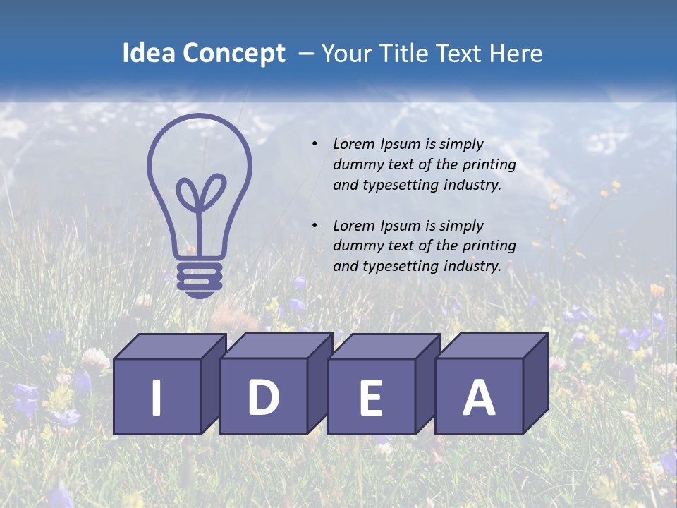 A Field Of Wildflowers With Mountains In The Background PowerPoint Template