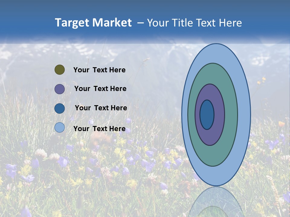 A Field Of Wildflowers With Mountains In The Background PowerPoint Template