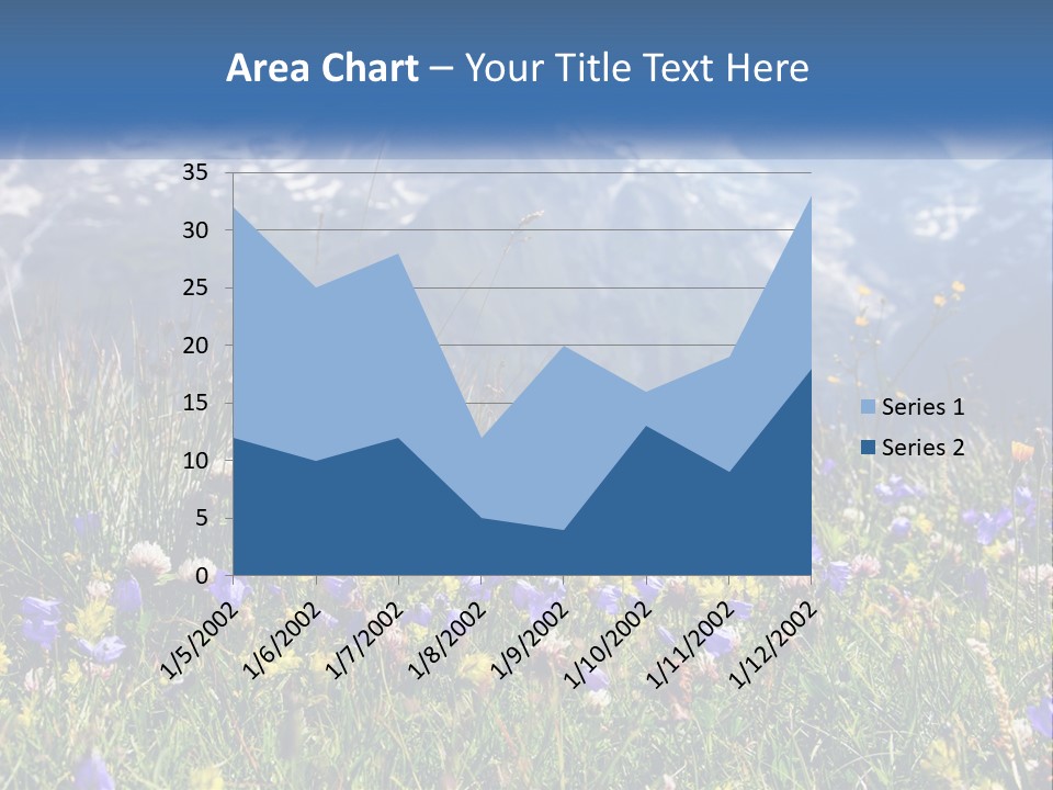 A Field Of Wildflowers With Mountains In The Background PowerPoint Template