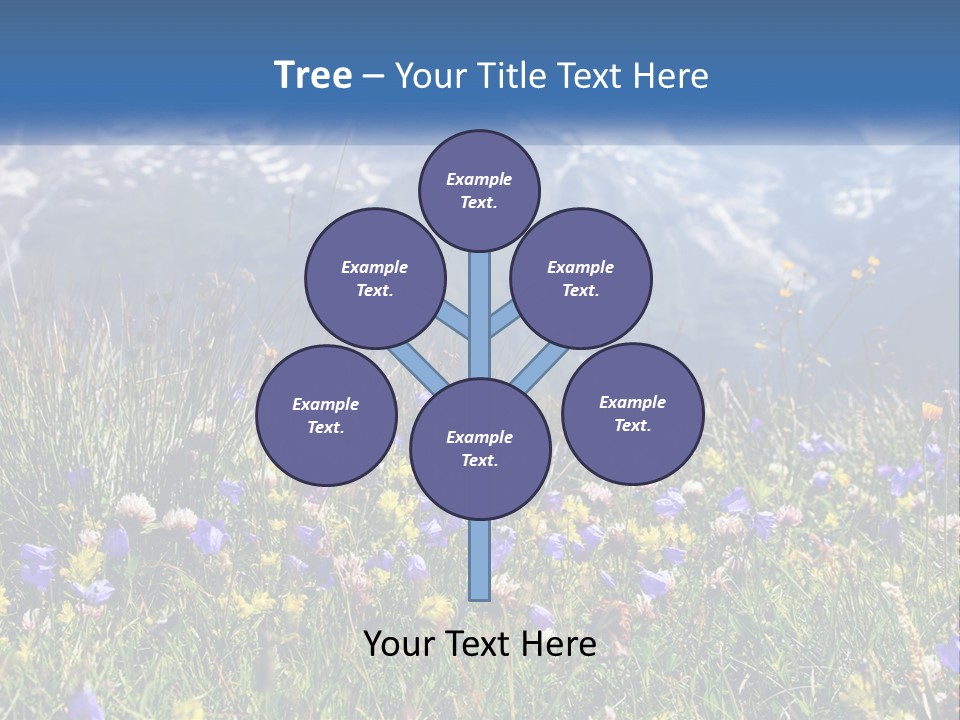 A Field Of Wildflowers With Mountains In The Background PowerPoint Template