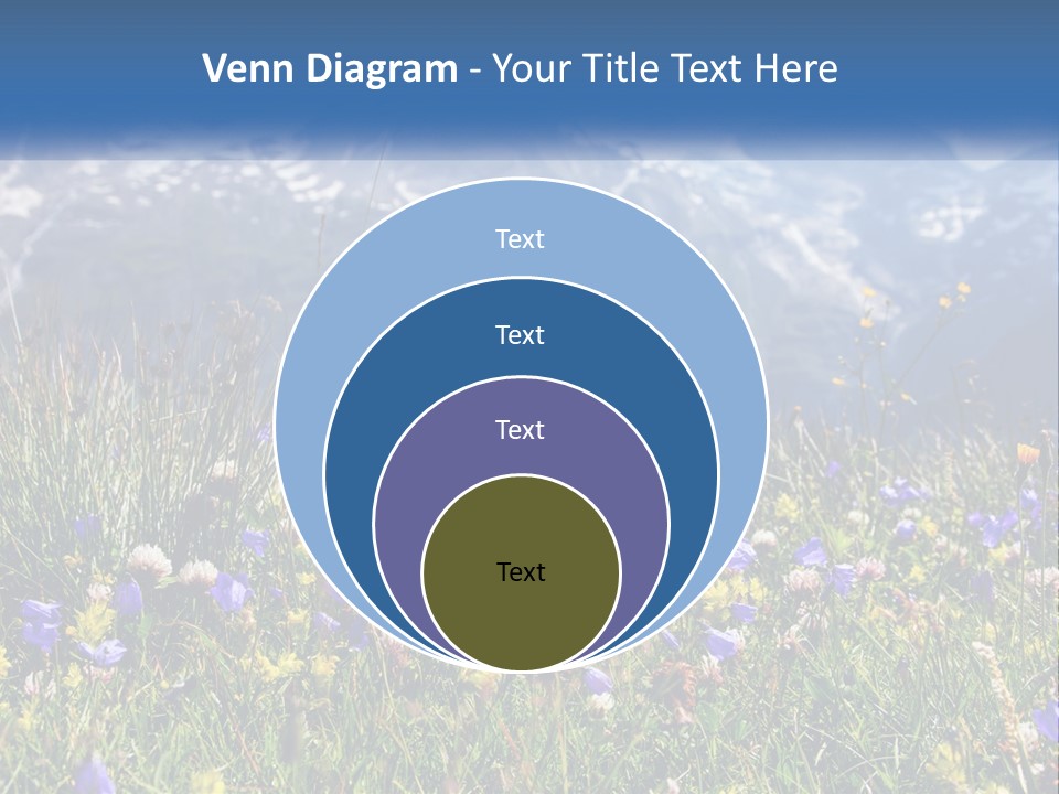 A Field Of Wildflowers With Mountains In The Background PowerPoint Template