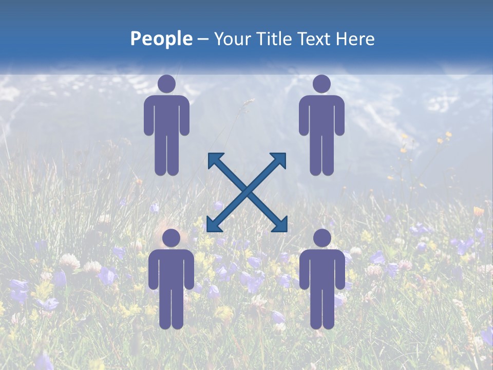 A Field Of Wildflowers With Mountains In The Background PowerPoint Template