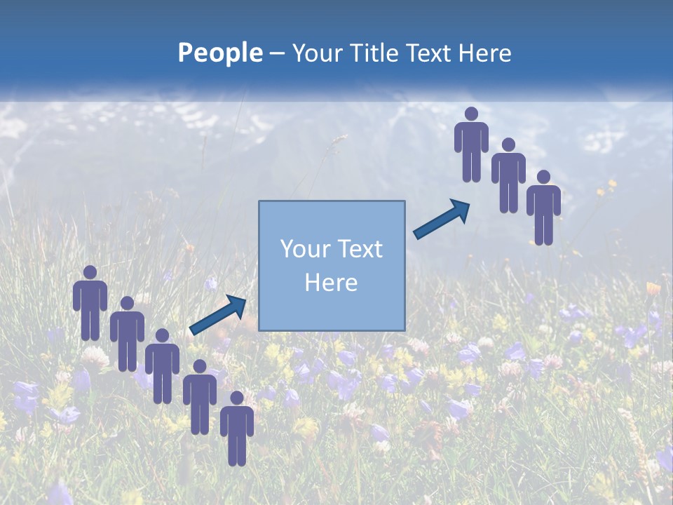 A Field Of Wildflowers With Mountains In The Background PowerPoint Template