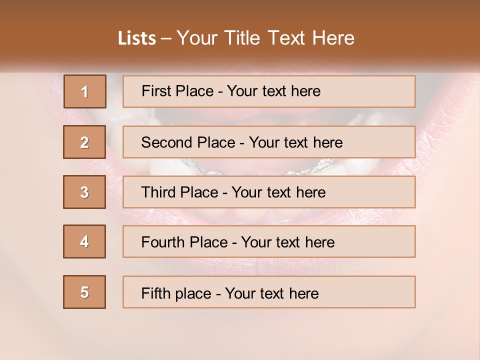 A Close Up Of A Person's Teeth With Braces PowerPoint Template