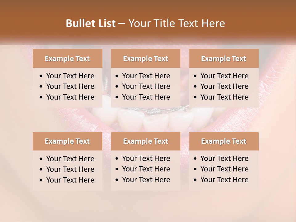 A Close Up Of A Person's Teeth With Braces PowerPoint Template