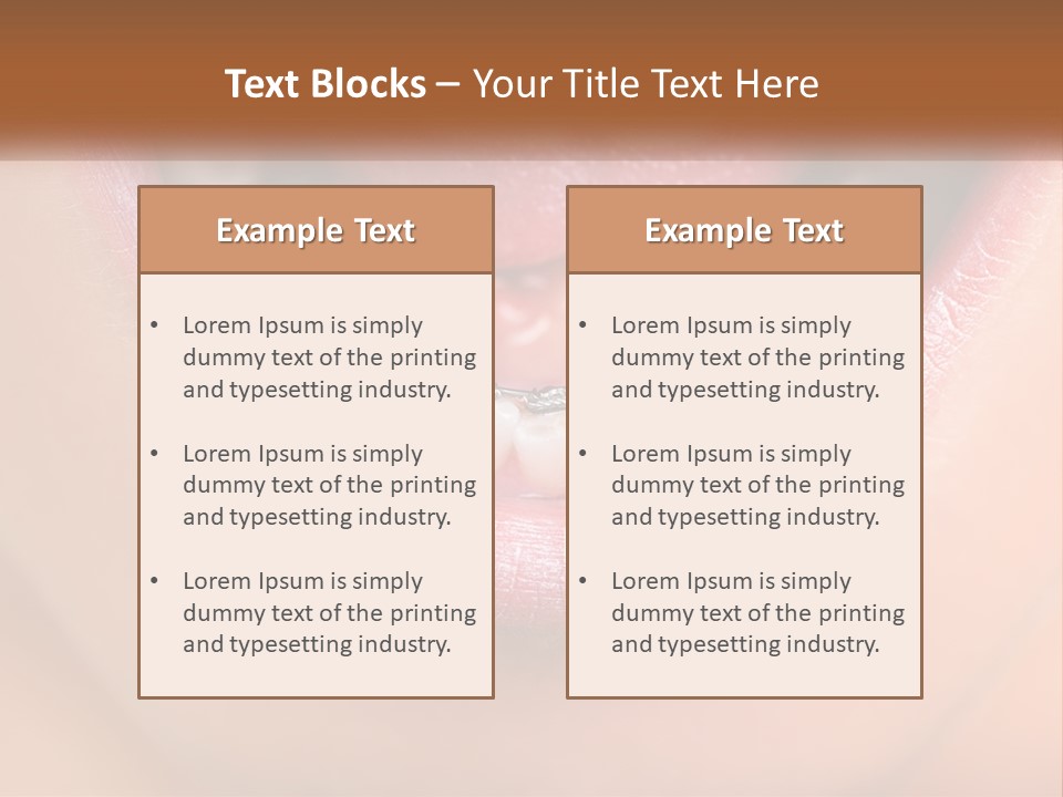 A Close Up Of A Person's Teeth With Braces PowerPoint Template