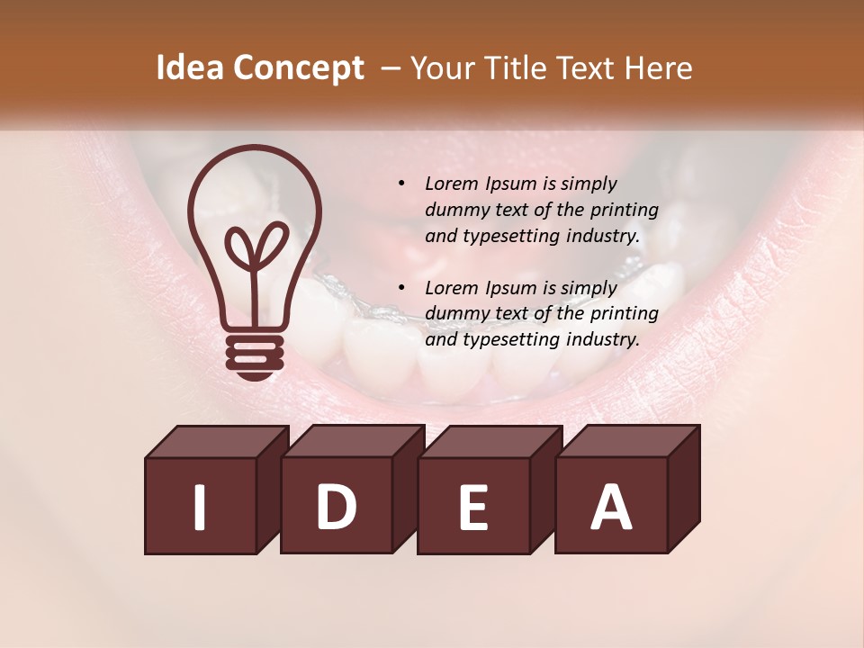 A Close Up Of A Person's Teeth With Braces PowerPoint Template