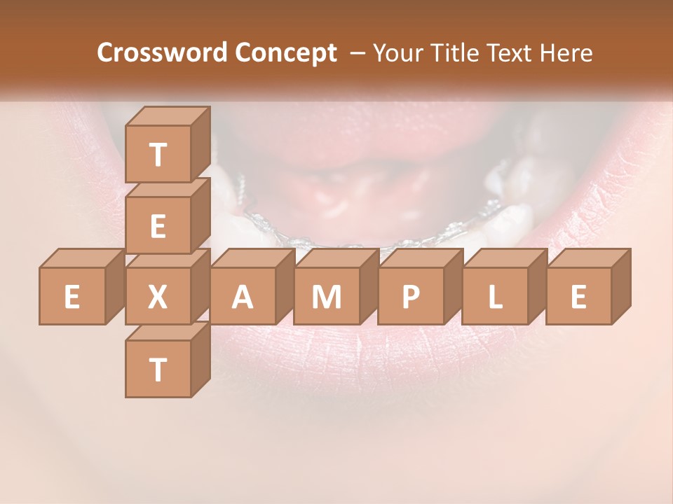 A Close Up Of A Person's Teeth With Braces PowerPoint Template