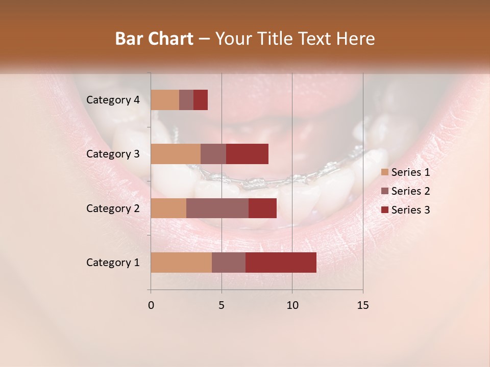 A Close Up Of A Person's Teeth With Braces PowerPoint Template
