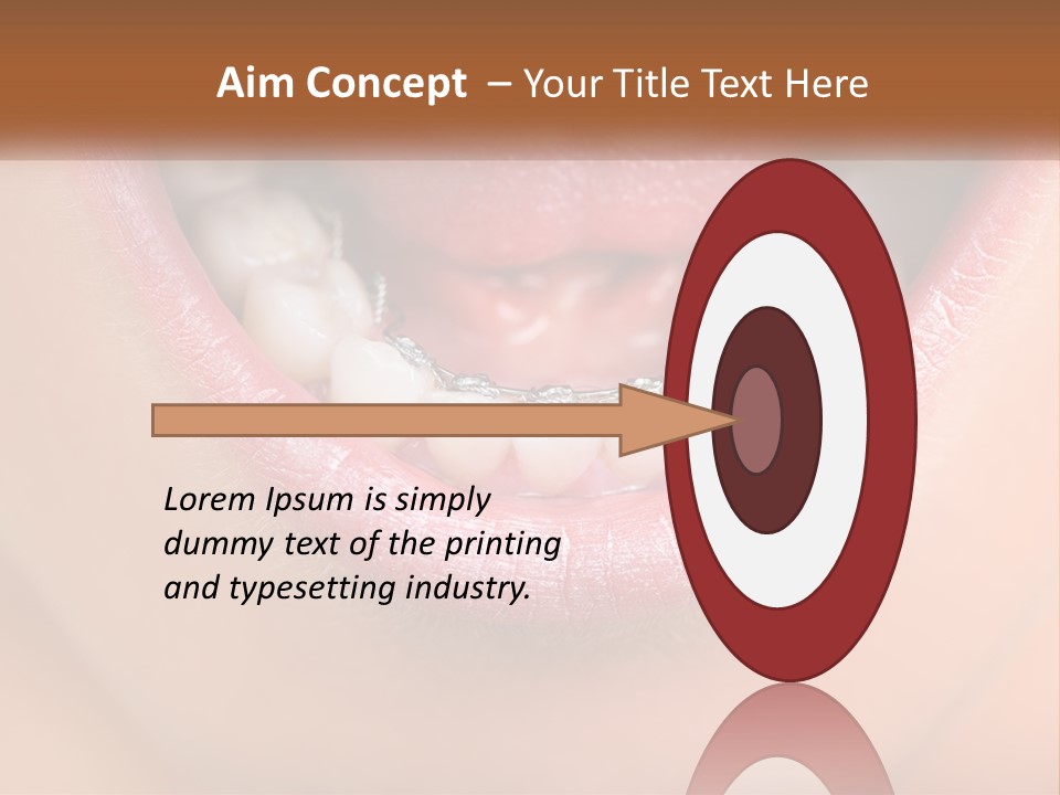 A Close Up Of A Person's Teeth With Braces PowerPoint Template