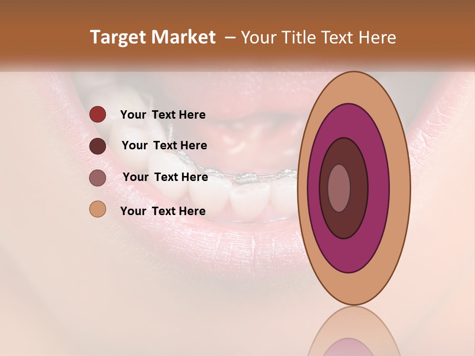 A Close Up Of A Person's Teeth With Braces PowerPoint Template