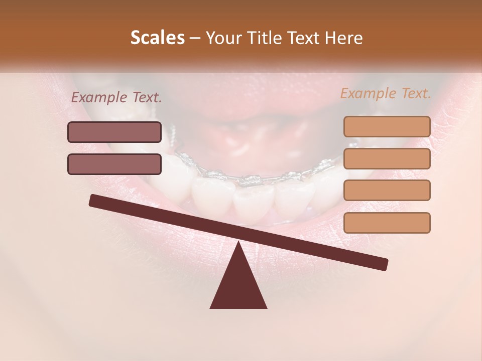 A Close Up Of A Person's Teeth With Braces PowerPoint Template