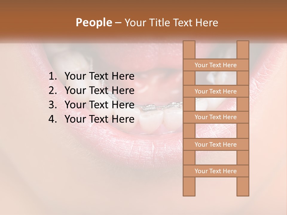 A Close Up Of A Person's Teeth With Braces PowerPoint Template