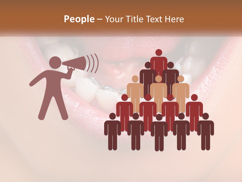 A Close Up Of A Person's Teeth With Braces PowerPoint Template