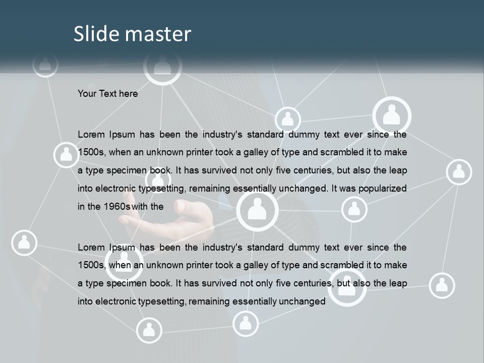 A Woman In A Business Suit Holding Her Hand Out To A Network Of People PowerPoint Template