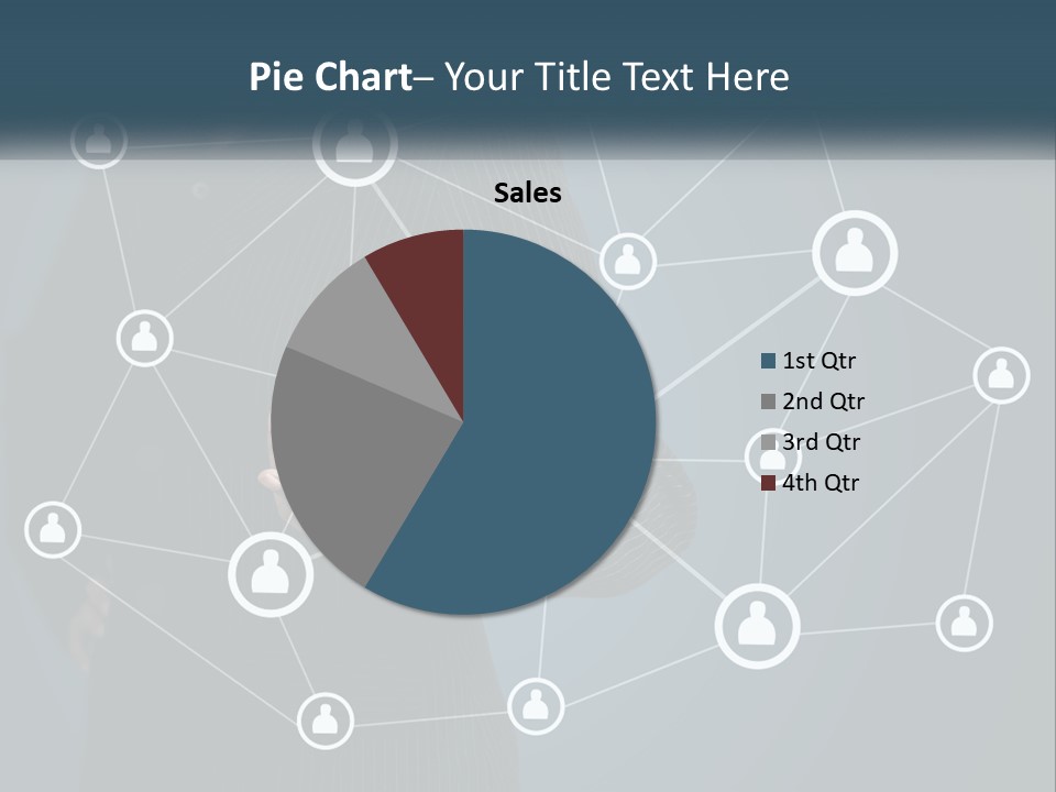 A Woman In A Business Suit Holding Her Hand Out To A Network Of People PowerPoint Template