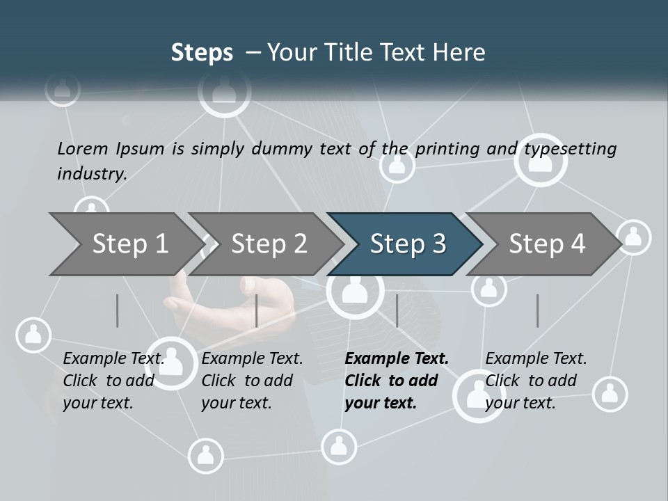 A Woman In A Business Suit Holding Her Hand Out To A Network Of People PowerPoint Template