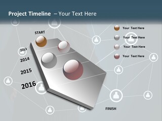 A Woman In A Business Suit Holding Her Hand Out To A Network Of People PowerPoint Template