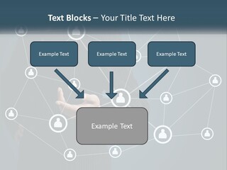 A Woman In A Business Suit Holding Her Hand Out To A Network Of People PowerPoint Template