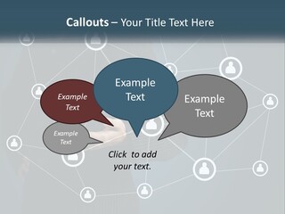 A Woman In A Business Suit Holding Her Hand Out To A Network Of People PowerPoint Template