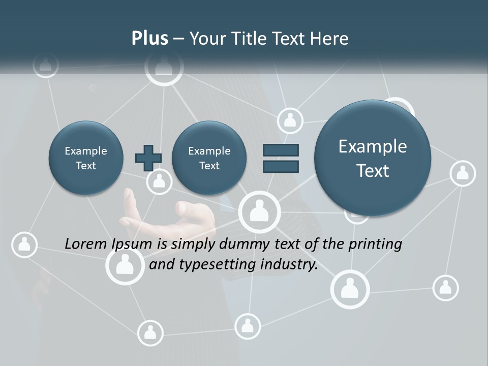 A Woman In A Business Suit Holding Her Hand Out To A Network Of People PowerPoint Template
