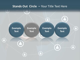 A Woman In A Business Suit Holding Her Hand Out To A Network Of People PowerPoint Template