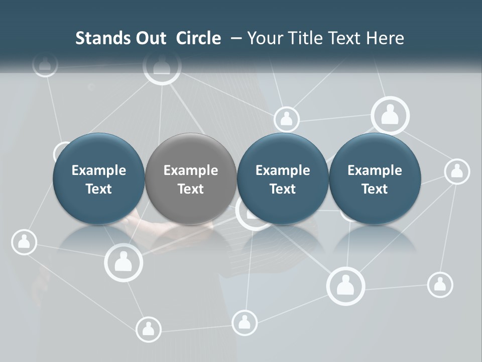 A Woman In A Business Suit Holding Her Hand Out To A Network Of People PowerPoint Template